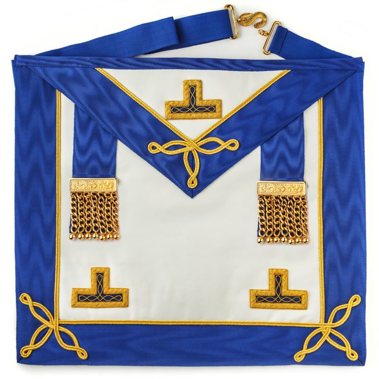 Mark Master Mason's Regalia Set: Apron, Collar, Jewel & Gloves - Top Quality