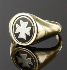 Reversible 9ct Gold Knights of Malta Masonic Ring - Regalia Store UK