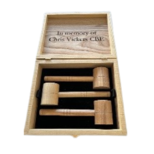 Boxed Lodge Gavel Set Engraving on Top Included