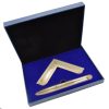 Masonic Freemason Square & Compass Silver/Gold Gift Set with Presentation Box