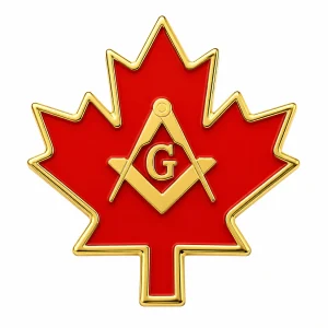 Canada Masonic Leaf with Crest Freemasons Masonic Lapel Pin Badge – 14mm x 13mm