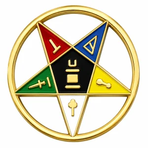 Easter Star Round Masonic Order Freemason Lapel Pin Badge – 21mm x 21mm