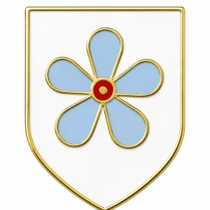 Forget Me Not on Shield Freemasons Masonic Lapel Pin Badge – 18mm x 15mm