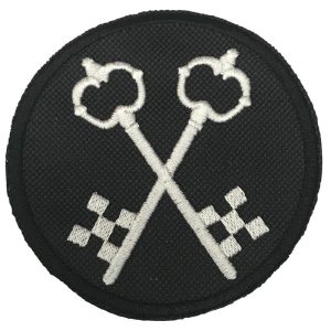 Freemason Masonic Crossed Keys Treasurer Embroidered Sew / Iron on Patch 82mm x 82mm