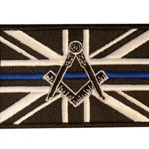 Freemason Masonic Thin Blue Line No G Embroidered Sew / Iron on Patch 90mm x 60mm