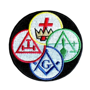 Freemason Masonic York Rite Embroidered Sew / Iron on Patch 74mm x 74mm