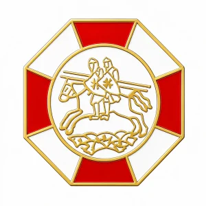 Freemasons Knights Templar Two Riders Lapel Pin Badge – 15mm x 15mm