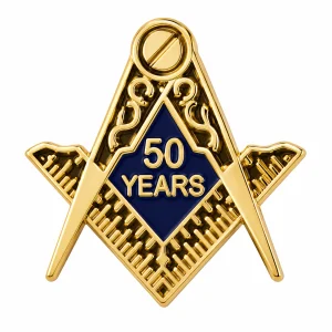 Freemasons Masonic 50 Years A Mason Enamel Lapel Pin Badge – 15mm x 15mm