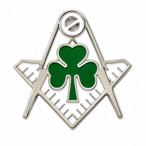 Irish Shamrock Freemason Masonic Lapel Pin Badge – 17mm x 17mm