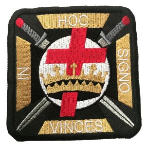 Large Masonic Knights Templar Ad Hoc Embroidered Sew / Iron on Patch 98mm x 98mm
