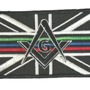 Mason Masonic Three Thin Lines Emergency Services Embroidered Sew / Iron on Patch 90mm x 68mm
