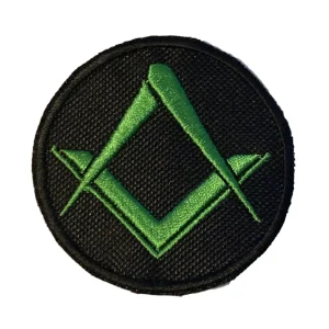 Masonic Crested Embroidered Patch Green No G 65mm x 65mm
