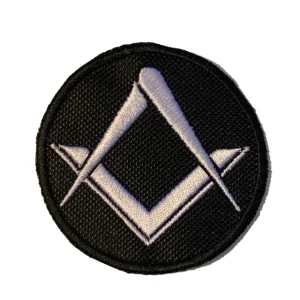 Masonic Crested Embroidered Patch White No G 65mm x 65mm