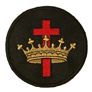 Masonic Knights Templar Cross And Crown Embroidered Sew / Iron on Patch 70mm x 70mm