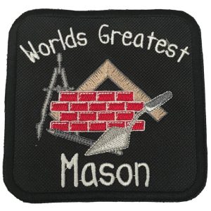 Worlds Greatest Mason Freemasonry Embroidered Sew / Iron on Patch 103mm x 103mm